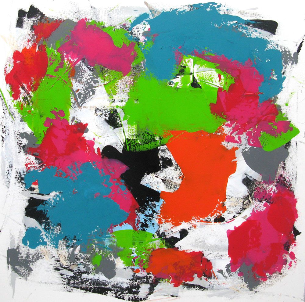 Toile abstraite format xxl CRAZY – CELINE WEBER – 150 × 150 cm