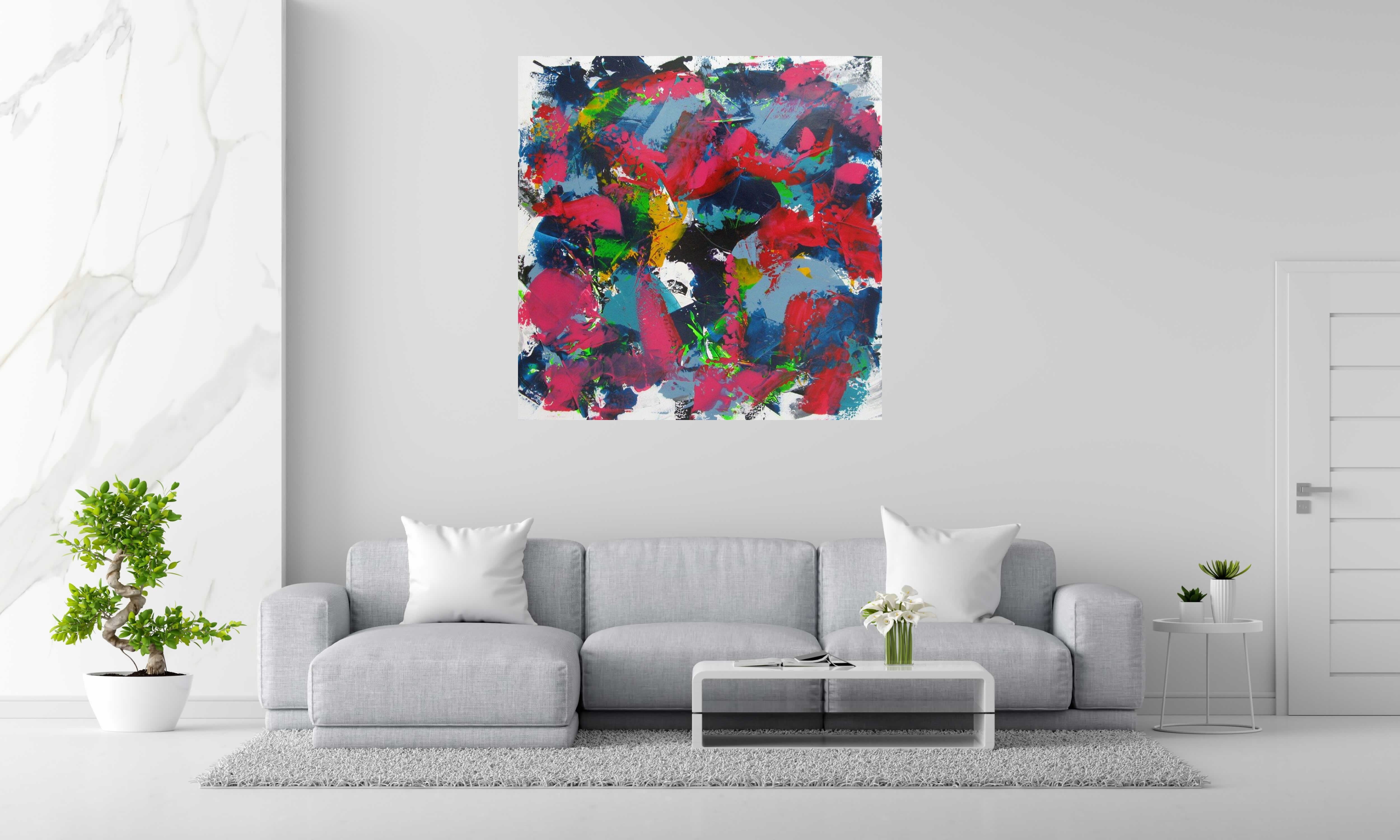 Toile MALIBU de CELINE WEBER dans un intérieur – 130 × 130 cm