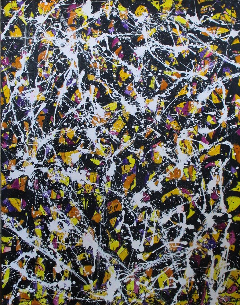 Toile abstraite format xxl NONAME LES COMPLEMENTAIRES EN OR – STEPHANE RIME – 140 × 110 cm