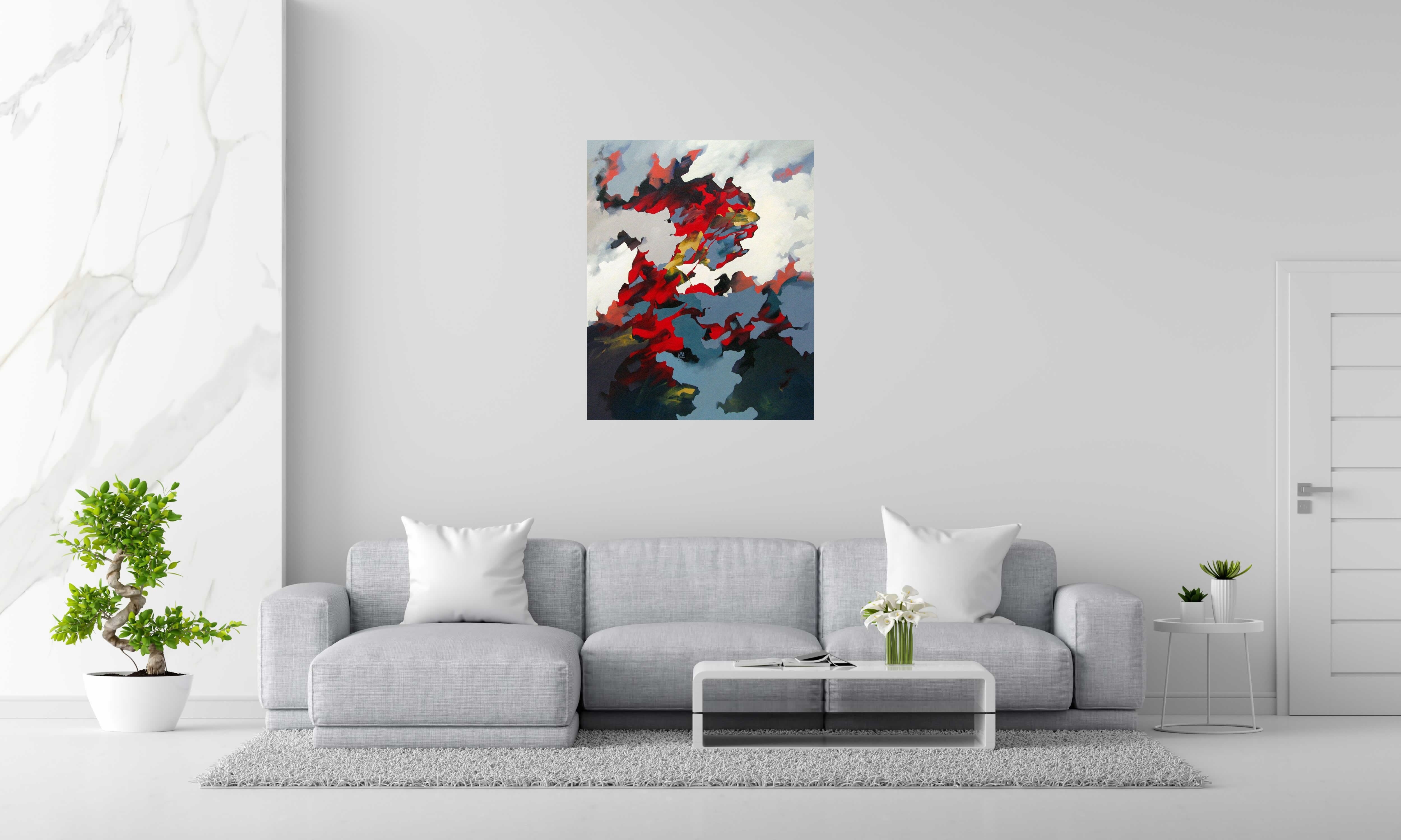 Toile VENDREDI de BRUNEAU dans un intérieur – 100 × 81 cm