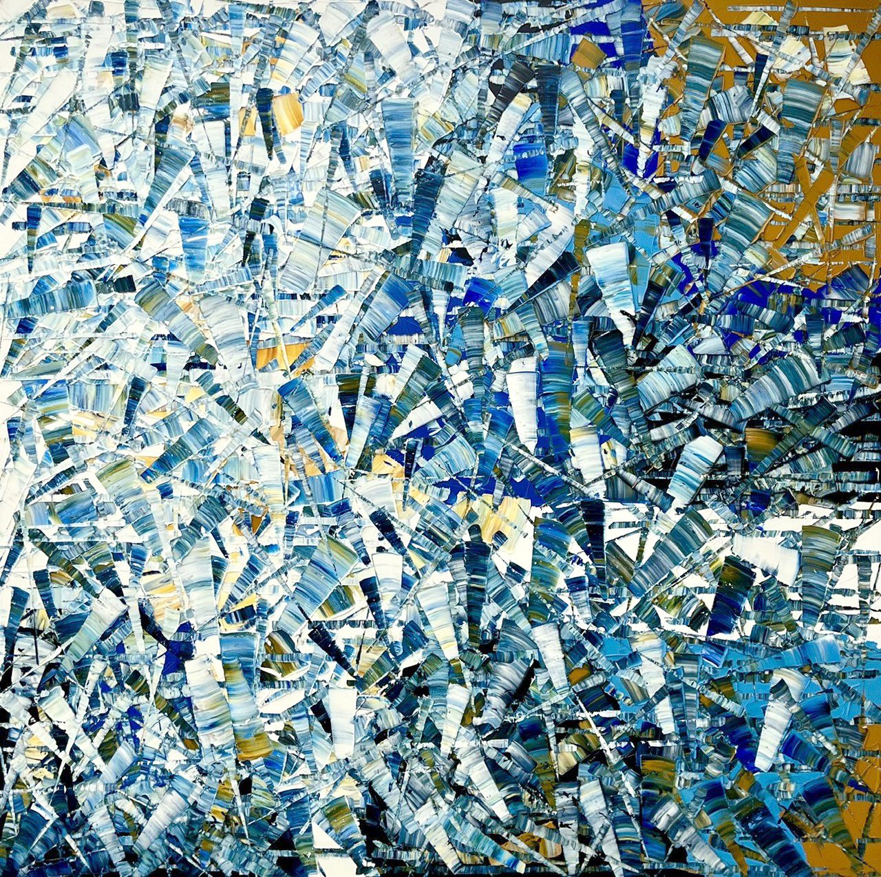 Toile abstraite grande taille Peinture abstraite 04-2025-32 – ALAIN BECANNE – 120 × 120 cm