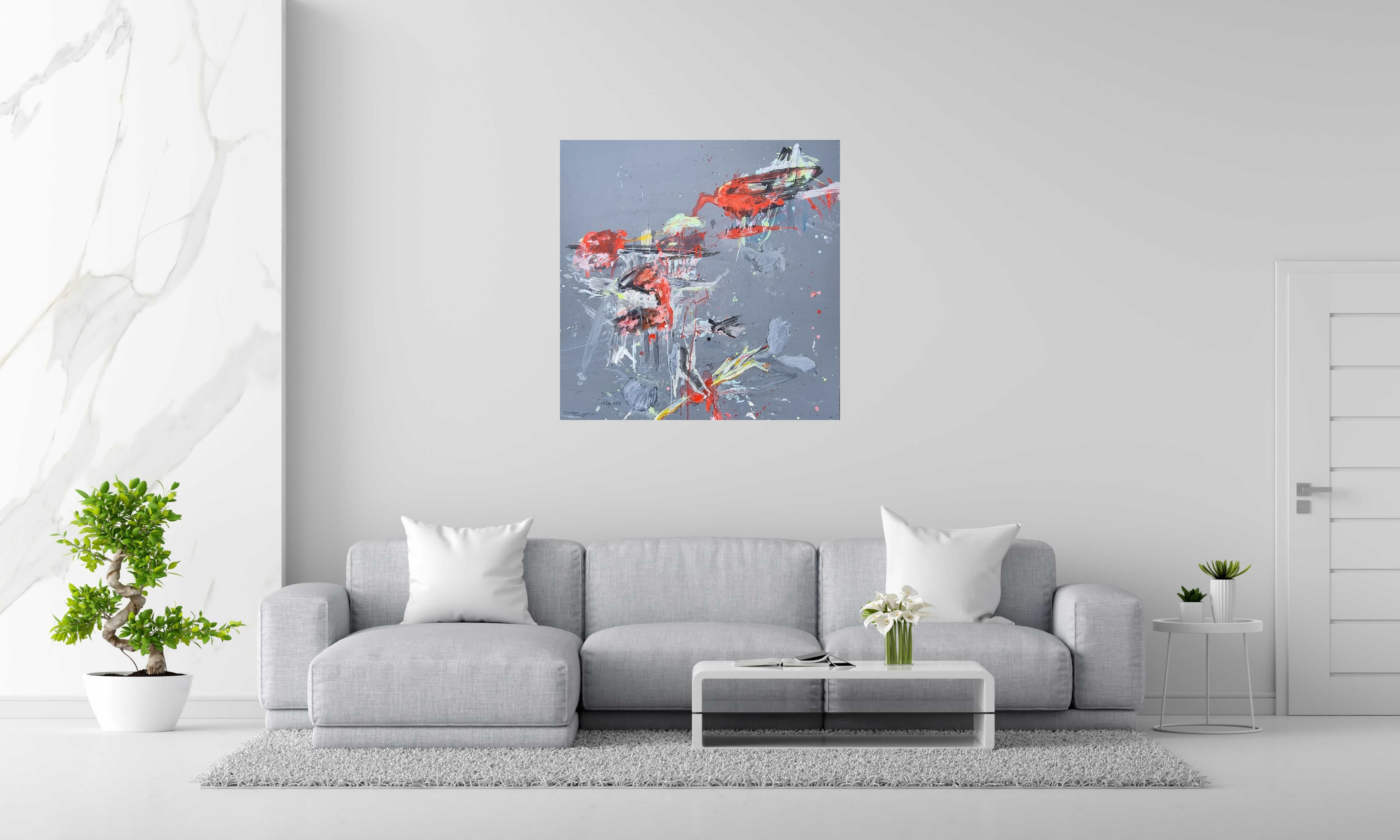 Toile SANS TITRE de RINGER HERVE dans un intérieur – 100 × 100 cm