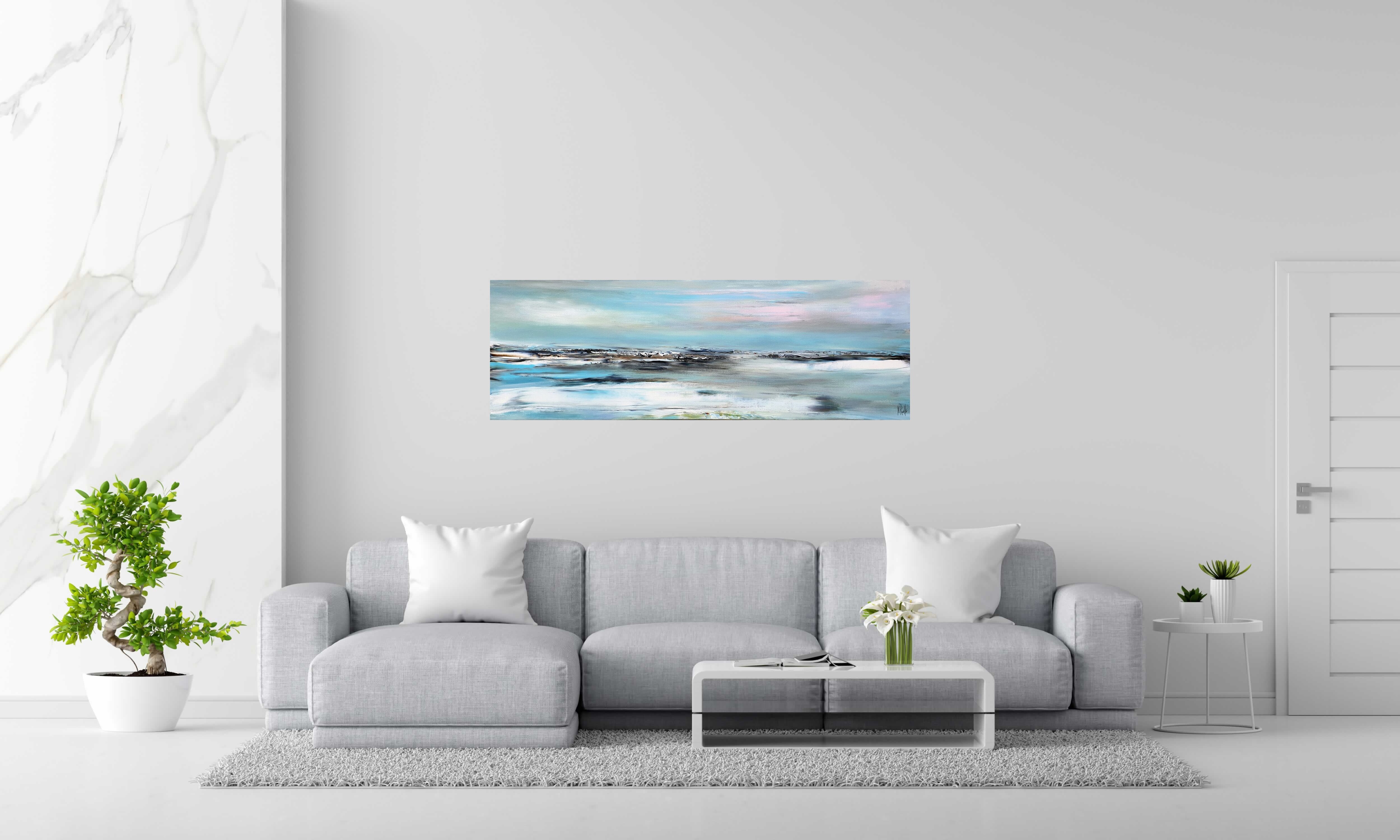 Toile AUX CLARTES DU MATIN de RUELLE NICOLAS dans un intérieur – 150 × 50 cm