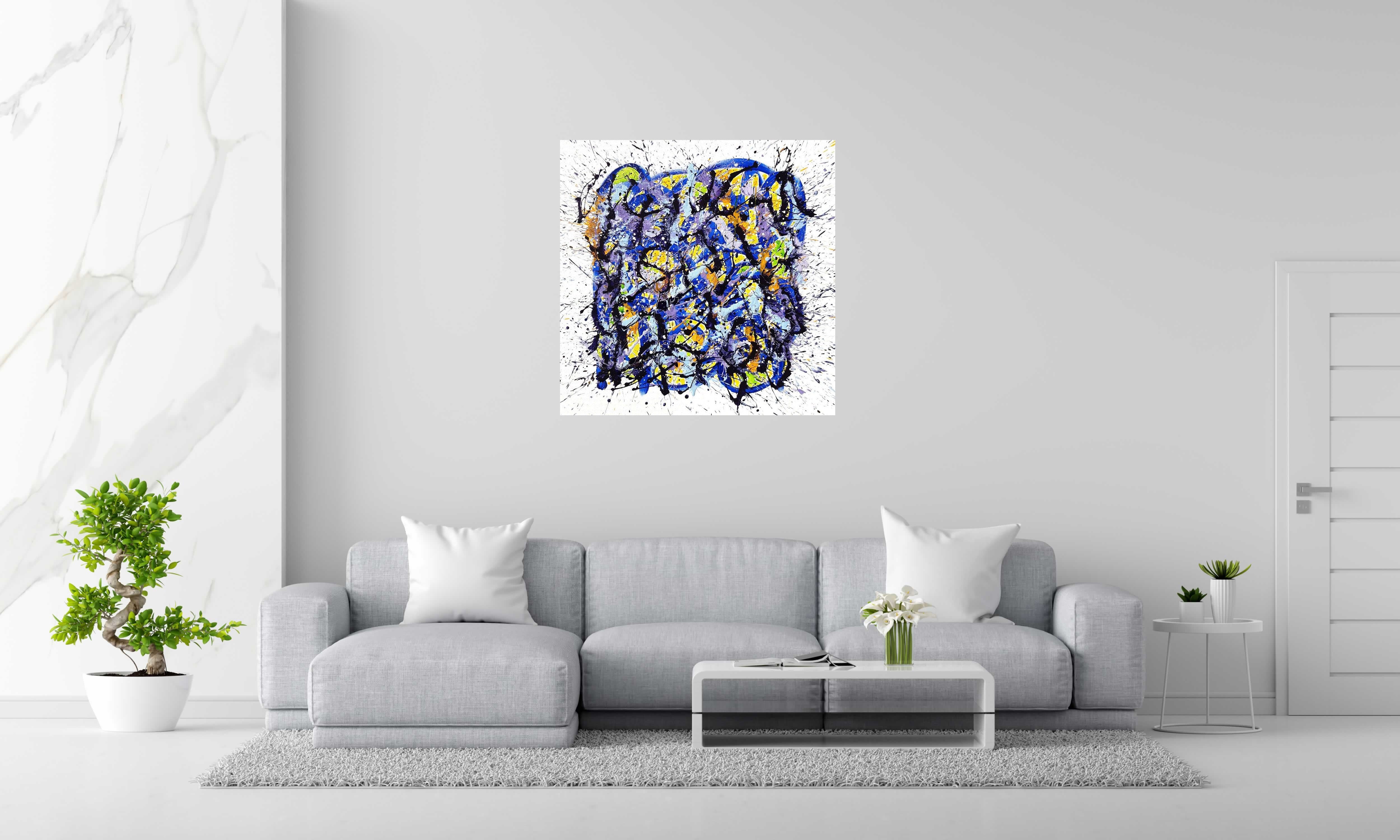 Toile NONAME A72 de STEPHANE RIME dans un intérieur – 100 × 100 cm