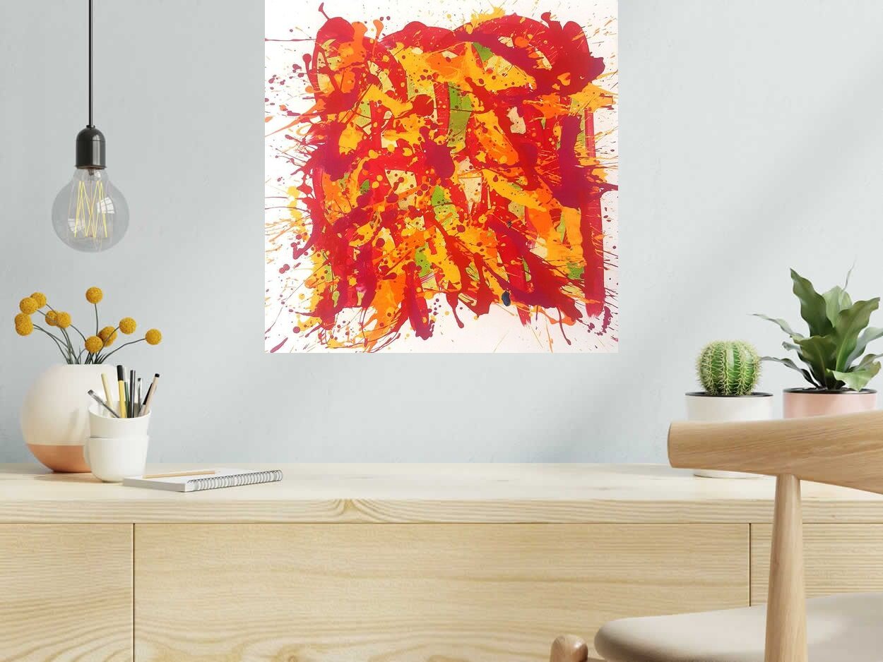 Toile noname B52 de STEPHANE RIME dans un intérieur – 50 × 50 cm