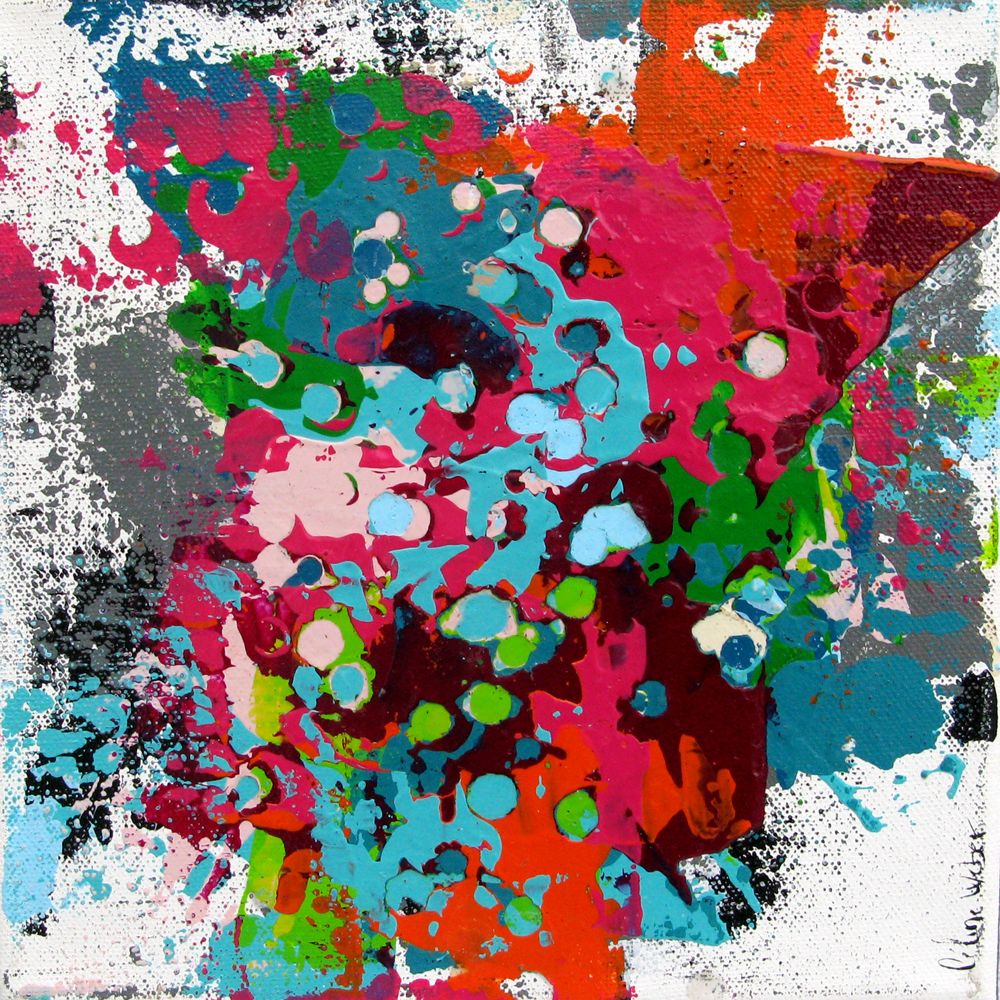 Toile abstraite petit format STONE 1 – CELINE WEBER – 20 × 20 cm
