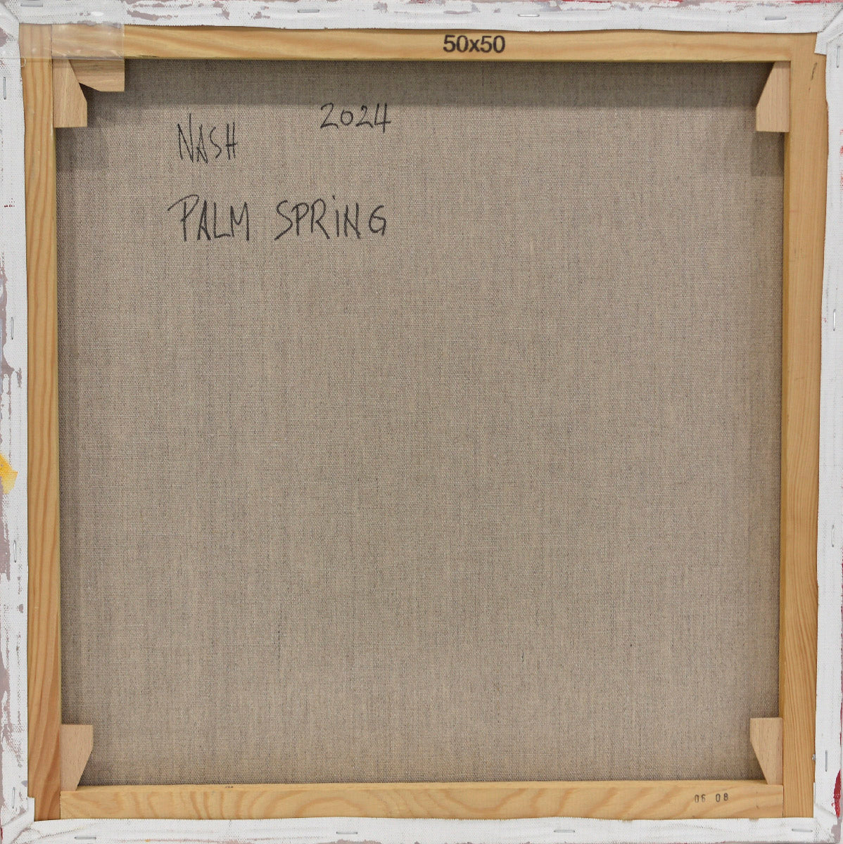 Toile de NASH intitulée Palm Spring, 50 x 50 cm, sur chassis