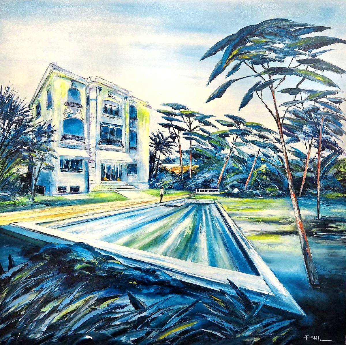 Toile figurative format xxl La maison du Cap – PHIL – 80 × 80 cm