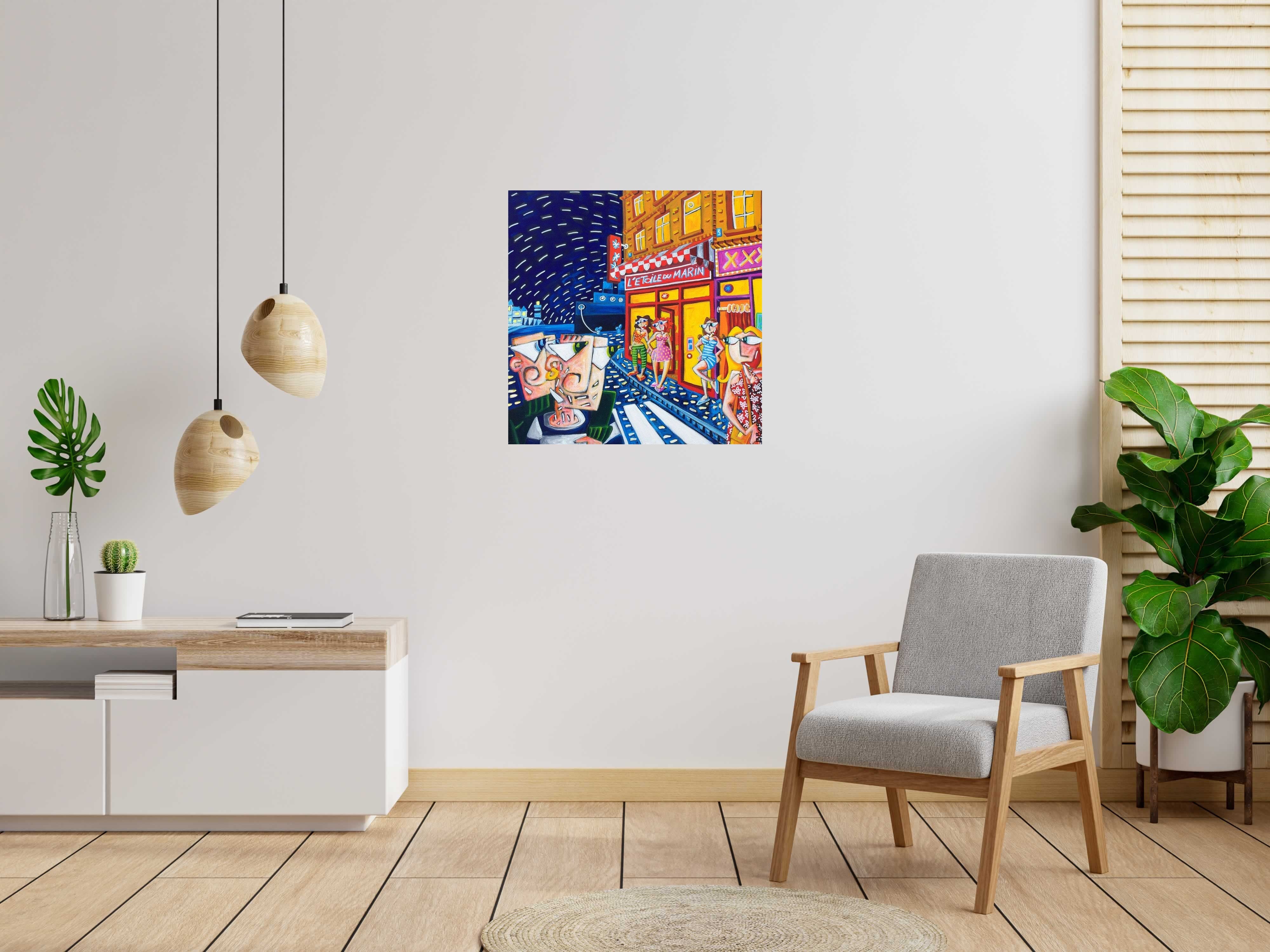 Toile BELLES DE NUIT de B BOSS dans un intérieur – 80 × 80 cm