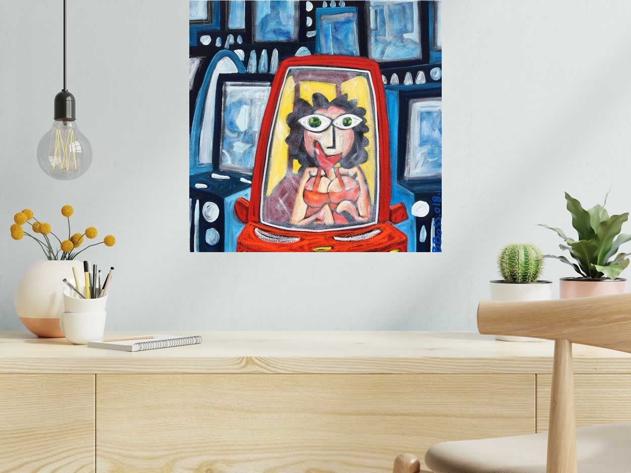 Toile JEANNETTE de B BOSS dans un intérieur – 50 × 50 cm