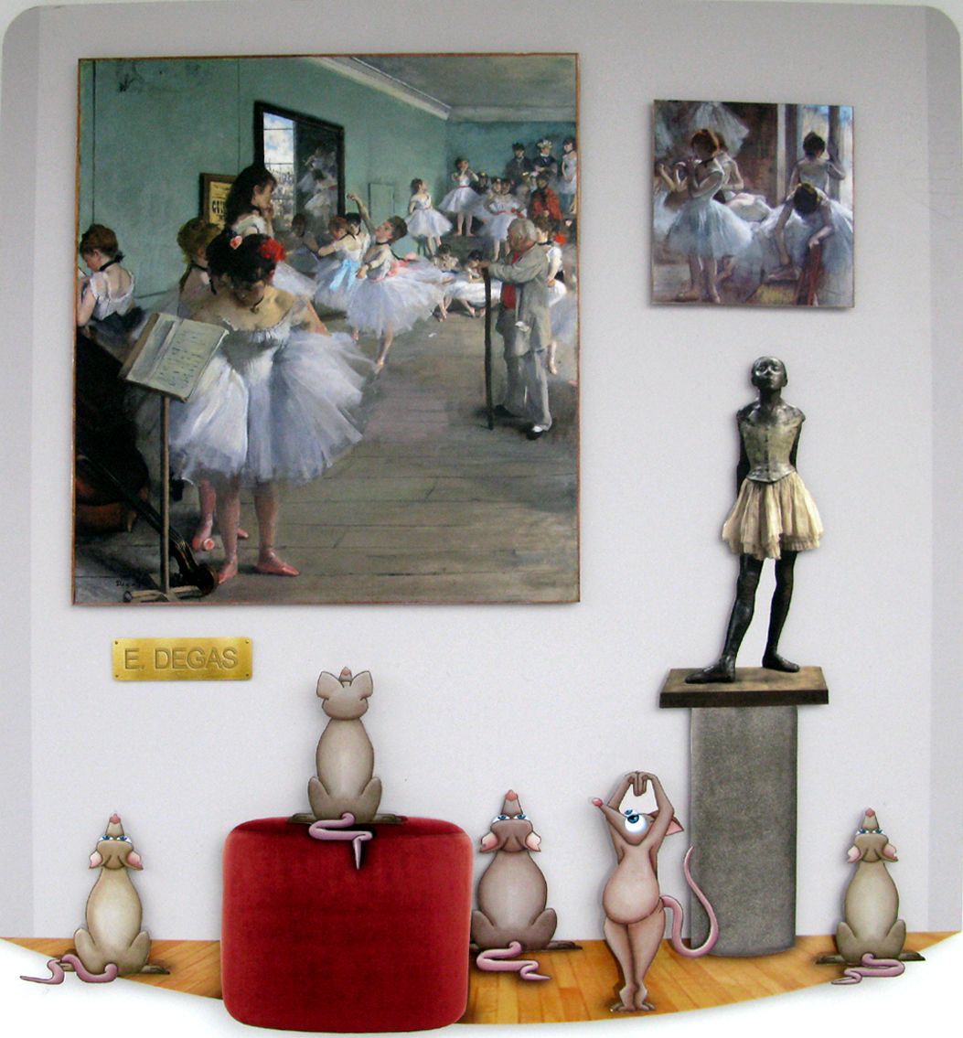 Toile figurative moyen format Pitre Vs Degas – L'ARTISTE PITRE – 67 × 76 cm