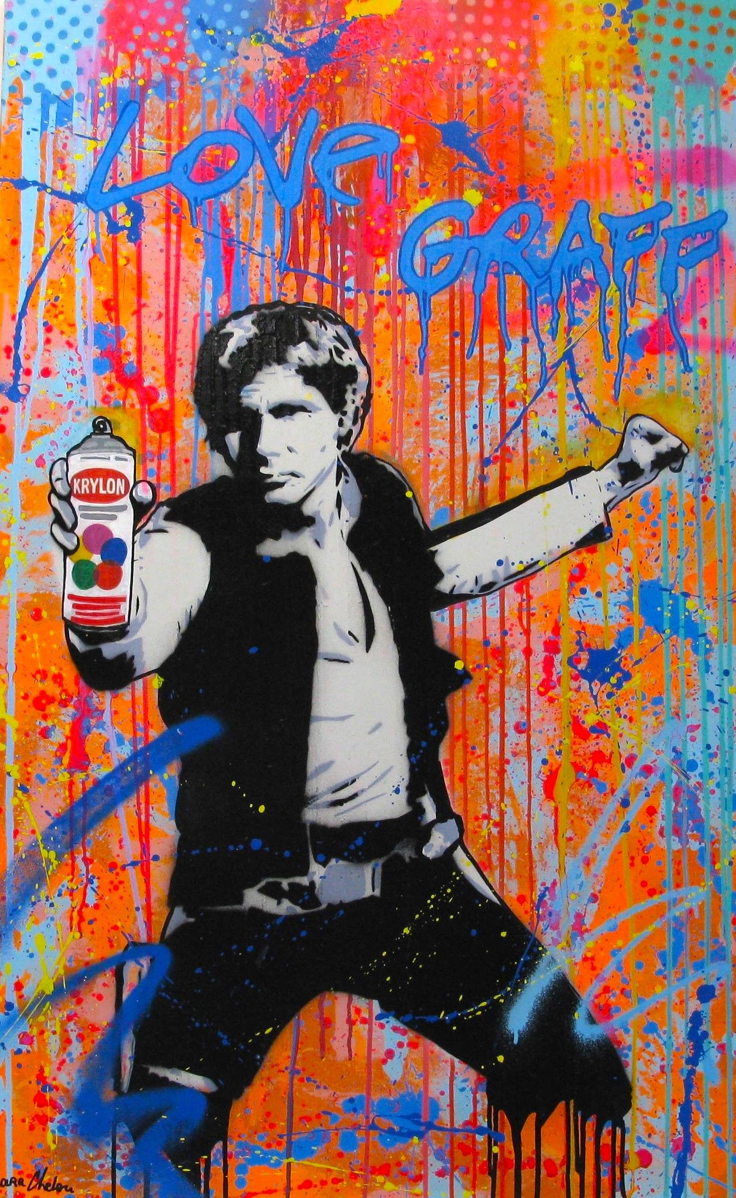Toile grand format American Graffiti – SARA CHELOU – 81 × 130 cm
