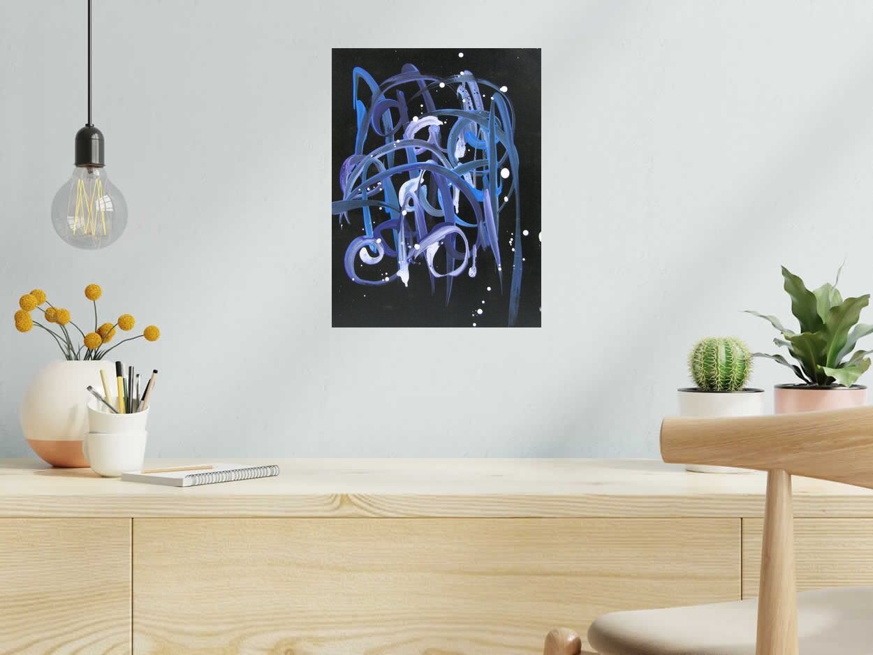Toile NO NAME N°63 de STEPHANE RIME dans un intérieur – 40 × 30 cm