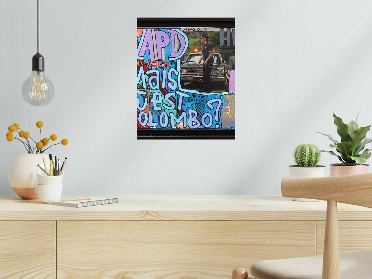 Toile Mais où est Colombo ? de TAREK dans un intérieur – 33 × 41 cm