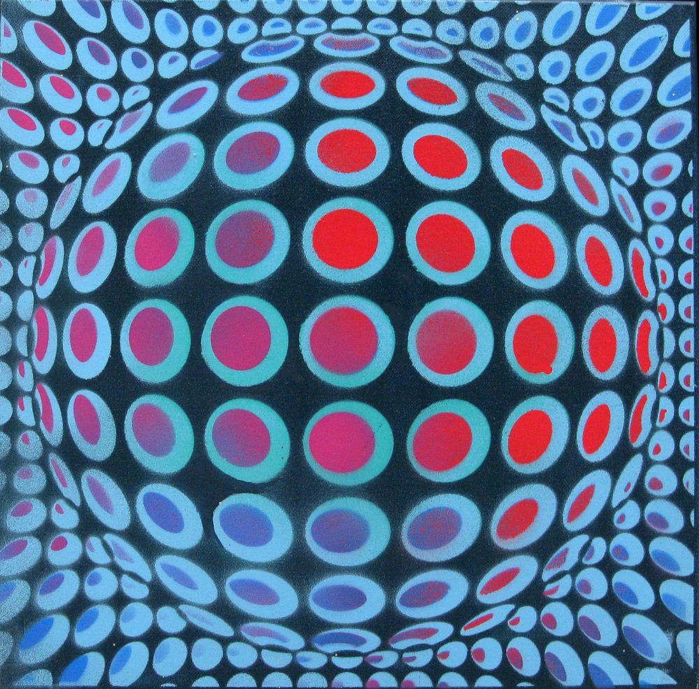 Toile graphique petit format Boule 4 – YANN GUINCHAN – 40 × 40 cm