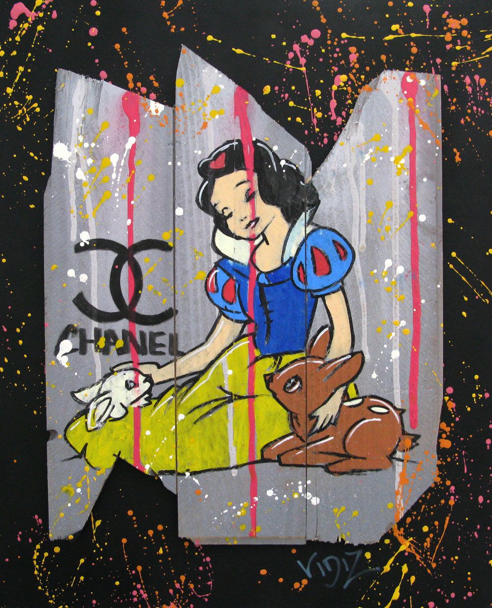 Toile petit format LOVE DONALDLOVE BLANCHE – VIDIZ – 50 × 40 cm