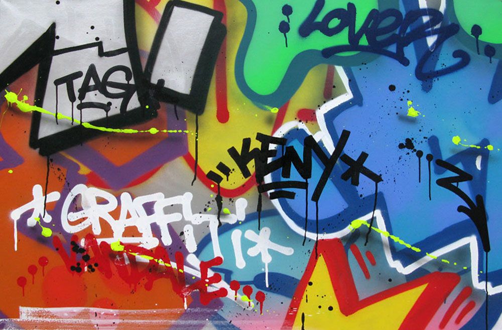 Toile street art grand format GRAFFITI VANDALE – KENY – 81 × 116 cm