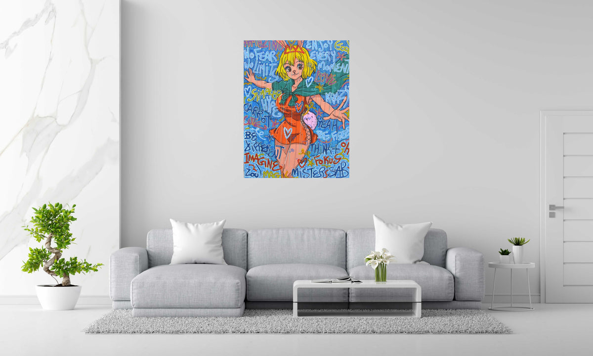 Toile Hey carrot de RICO SAB dans un intérieur – 89 × 116 cm