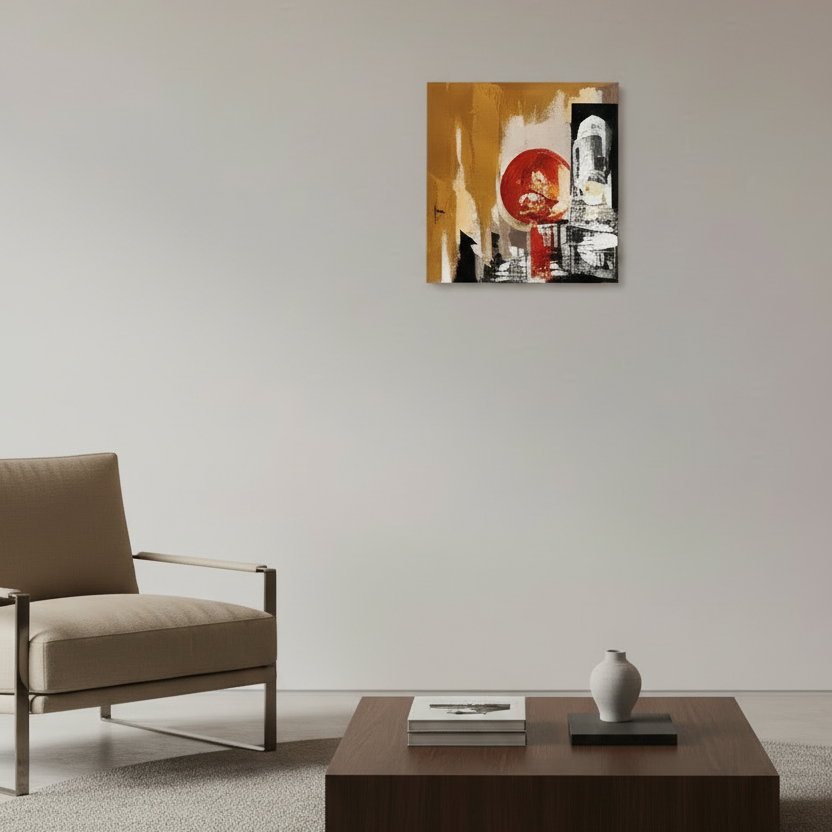 Toile Regroupement des expressions 2 de FARID AMRAR pour chambre parent moderne – 50 × 50 cm