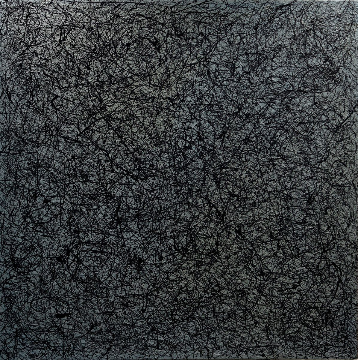 Toile très grand format noir ASIA – NASH – 120 × 120 cm