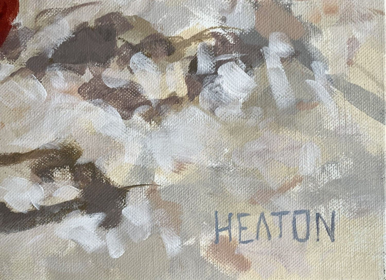 Tableau de HEATON RUDYARD a pour titre TRIO SUR LE SABLE style figuratif dim : HEATON RUDYARDprix:1500