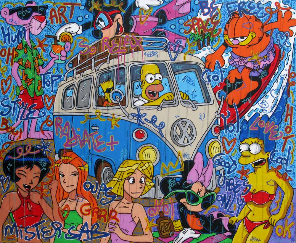 Tableau de RICO SAB a pour titre Van's life style street pop art, street art dim : RICO SABprix:1650