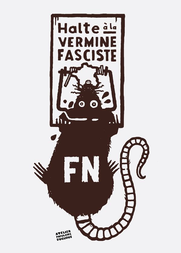 Editions d'art de DUGUDUS a pour titre HALTE À LA VERMINE style graphique dim : DUGUDUSprix:40