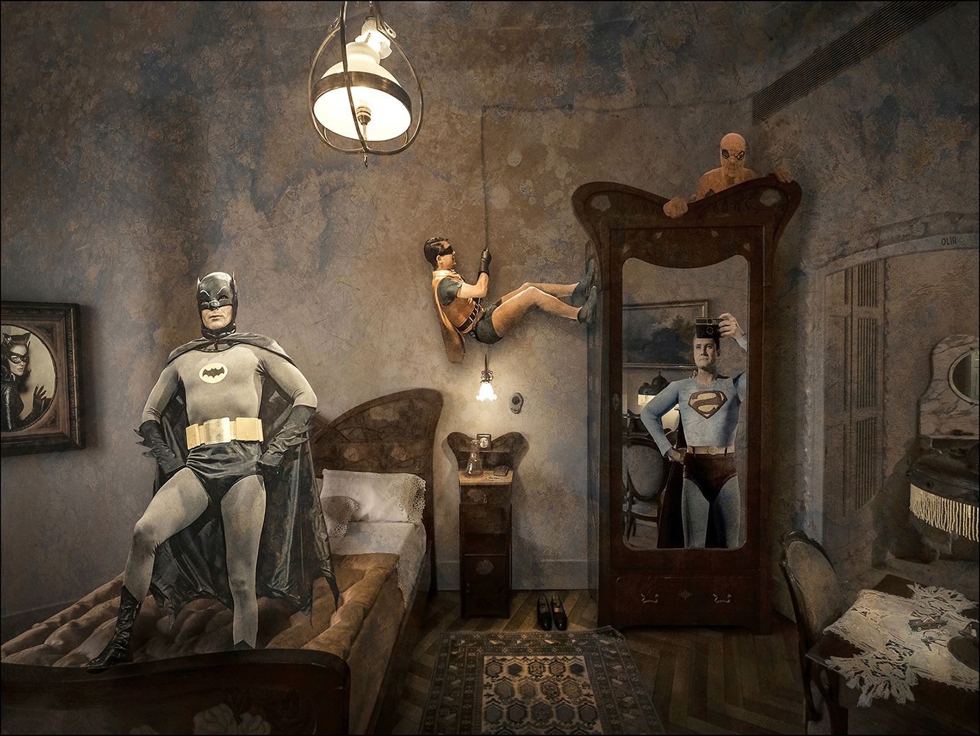 Editions d'art de OliR a pour titre Vintage super heroes style grapique, figurative dim : OliRprix:70
