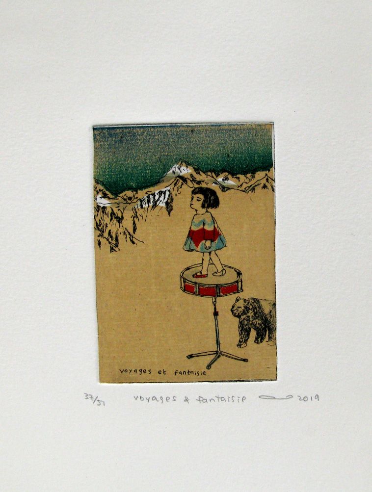 Dessin de ATSUKO ISHII a pour titre VOYAGES&FANTAISIE style figuratif dim : ATSUKO ISHIIprix:40