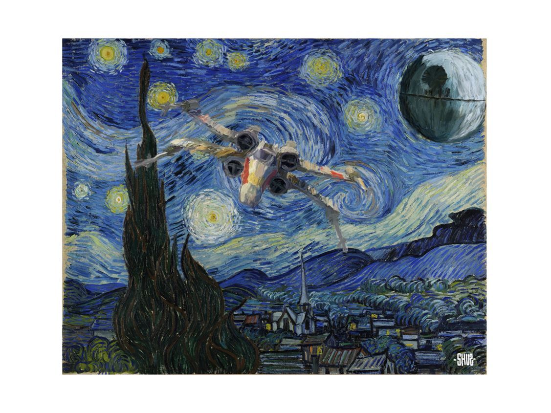 Editions d'art de SHUZ a pour titre La nuit Star Wars style figuratif dim : SHUZprix:40