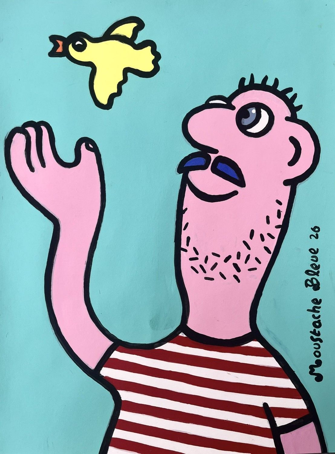 Dessin de MOUSTACHE BLEUE a pour titre Yellow bird style figuratif dim : MOUSTACHE BLEUEprix:80