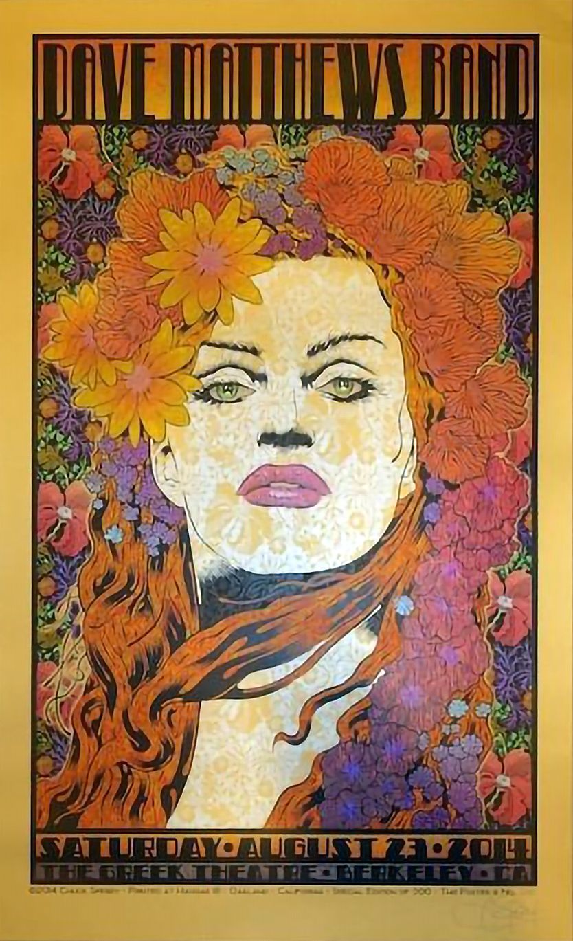 Editions d'art de CHUCK SPERRY a pour titre  DAVE MATTHEWS BAND THE GREEK 2014 GOLD style figuratif dim : CHUCK SPERRYprix:450