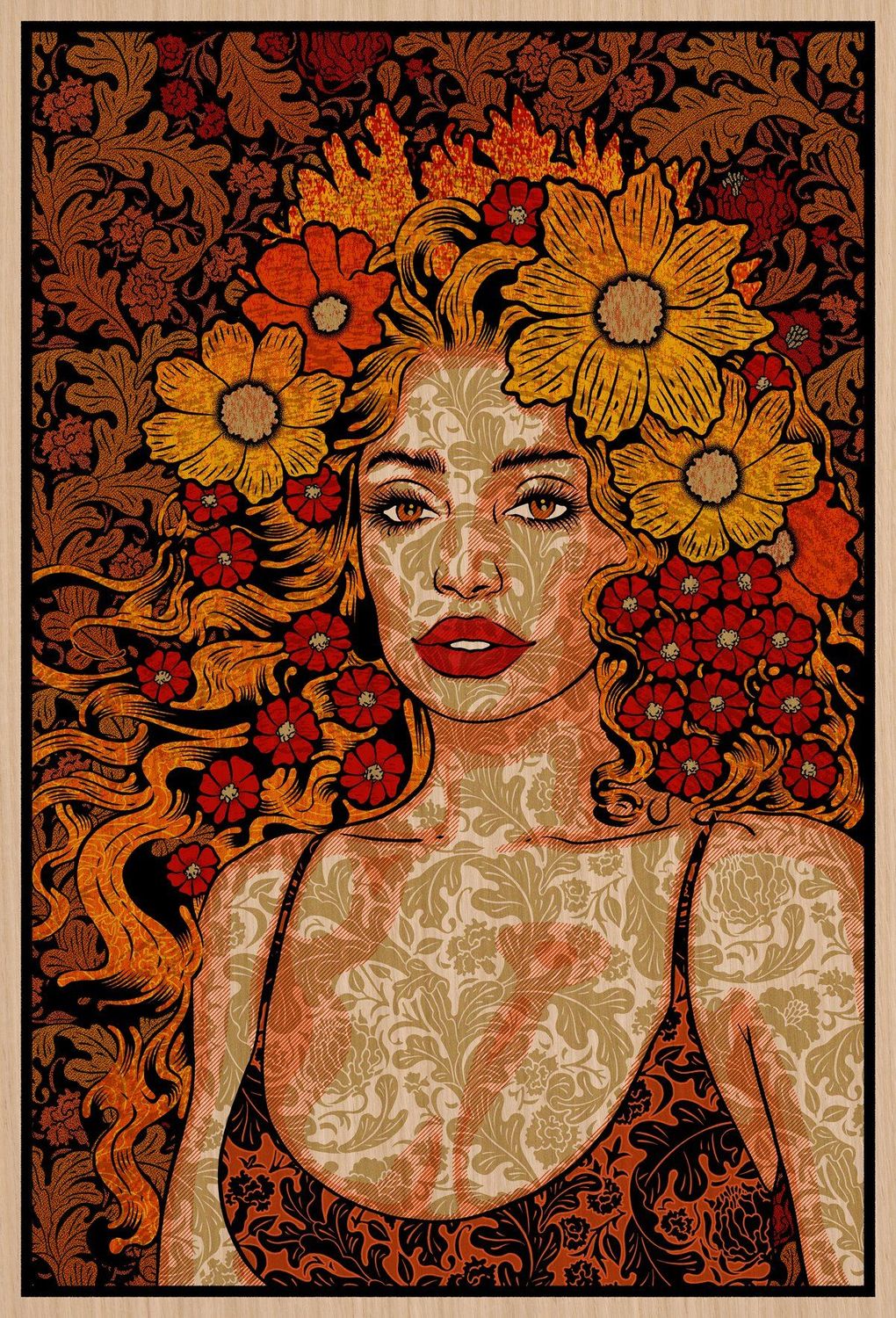 Editions d'art de CHUCK SPERRY a pour titre  COURAGE WOOD PANEL style expo chuck dim : CHUCK SPERRYprix:3400
