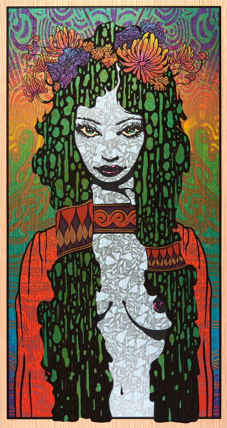 Tableau de CHUCK SPERRY a pour titre  SIREN WOOD PANEL style expo chuck dim : CHUCK SPERRYprix:3400