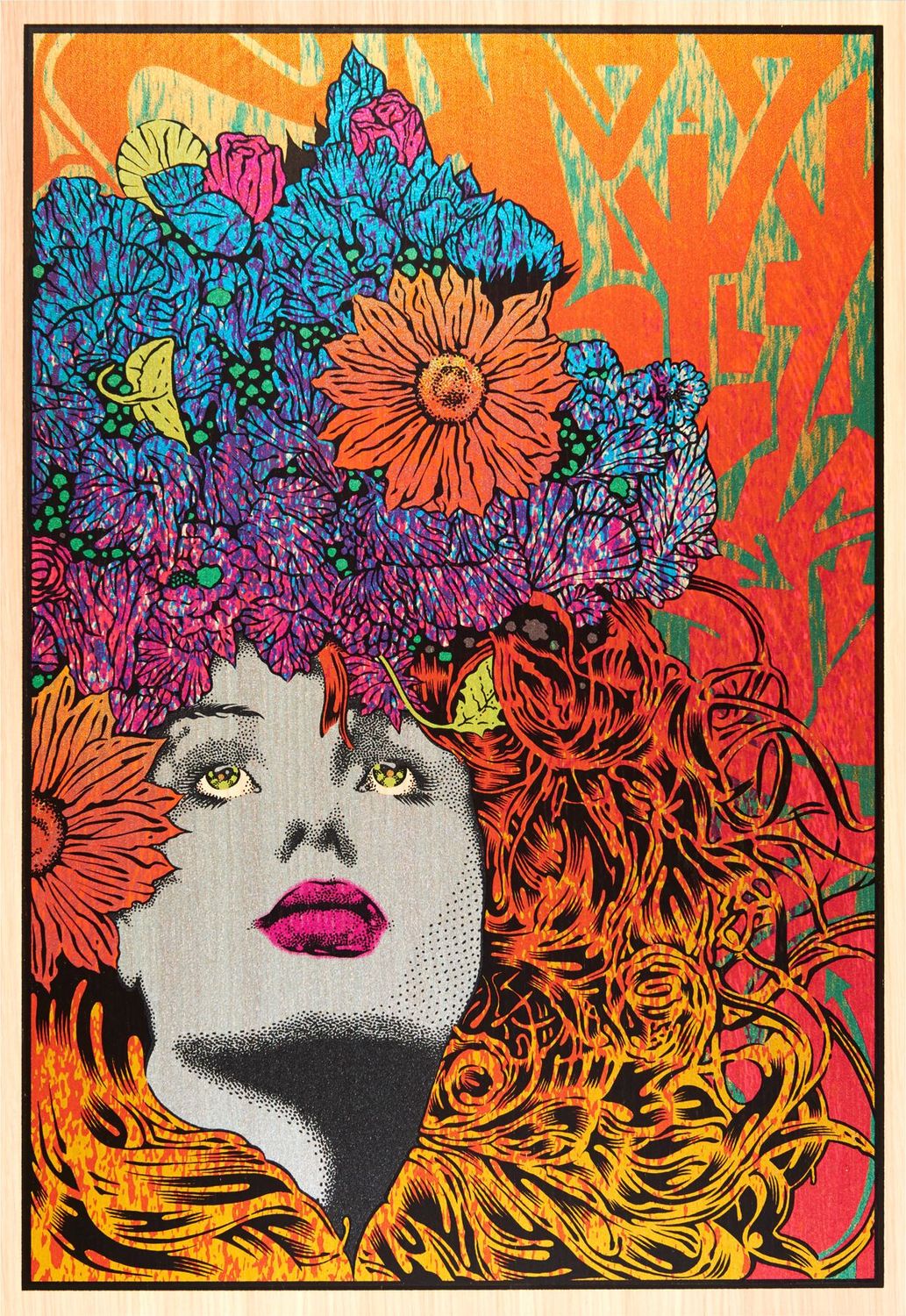 Tableau de CHUCK SPERRY a pour titre  MNEMOSYNE  WOOD PANEL style expo chuck dim : CHUCK SPERRYprix:2500