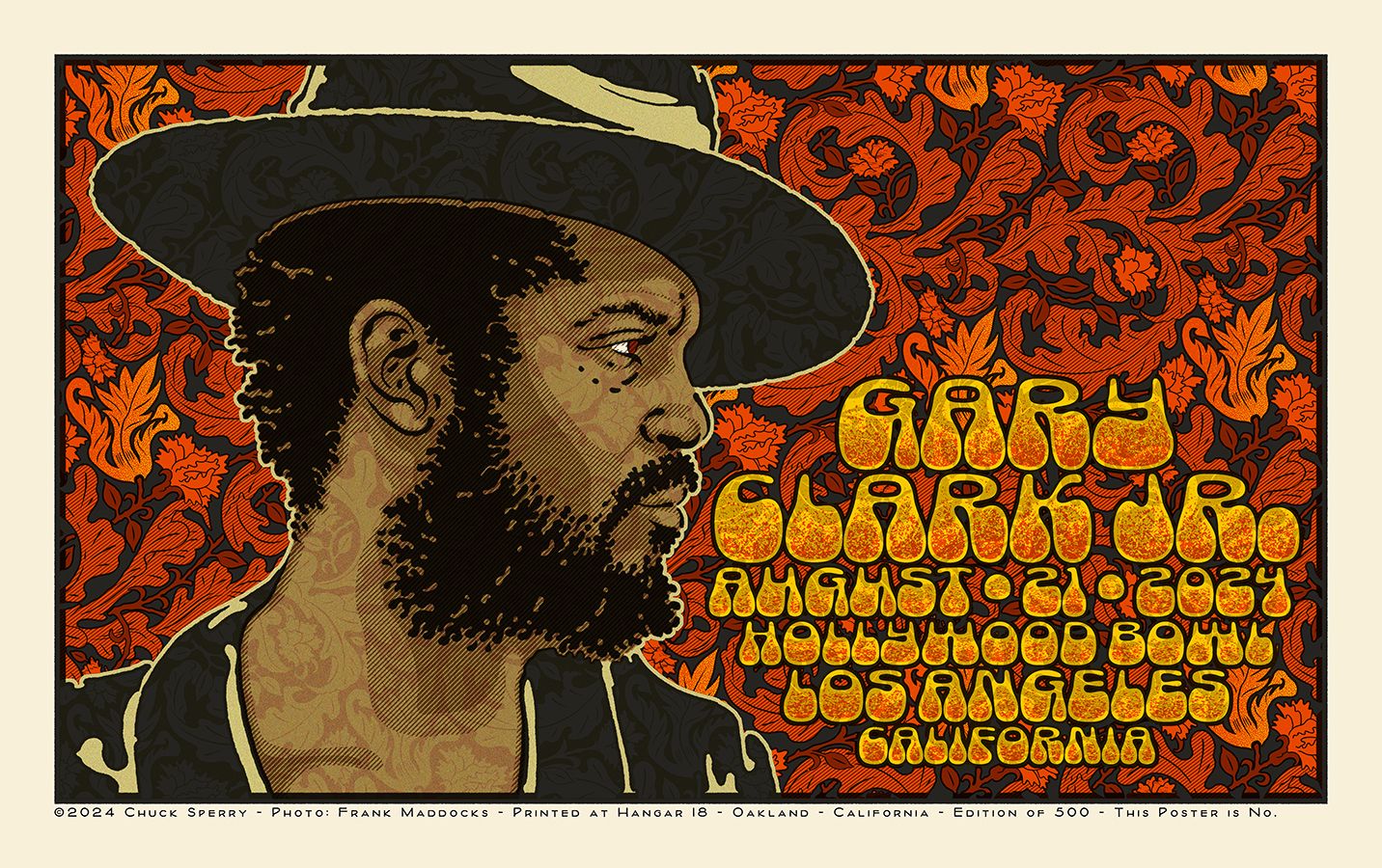 Editions d'art de CHUCK SPERRY a pour titre  GARY CLARK Jr. HOLLYWOOD BOWL REGULAR style figuratif dim : CHUCK SPERRYprix:200