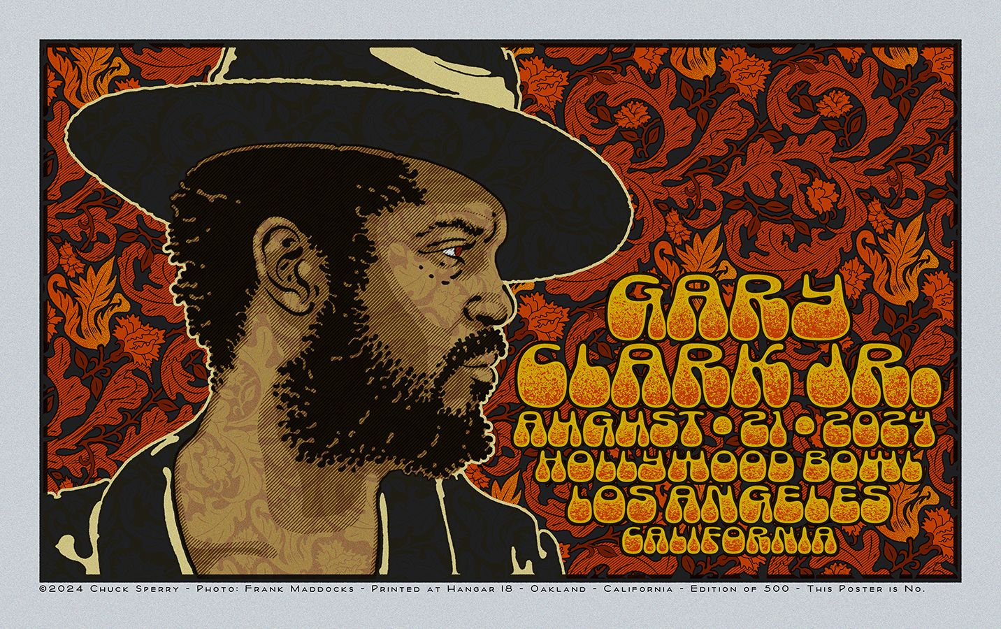 Editions d'art de CHUCK SPERRY a pour titre  GARY CLARK Jr. HOLLYWOOD BOWL SILVER style figuratif dim : CHUCK SPERRYprix:300