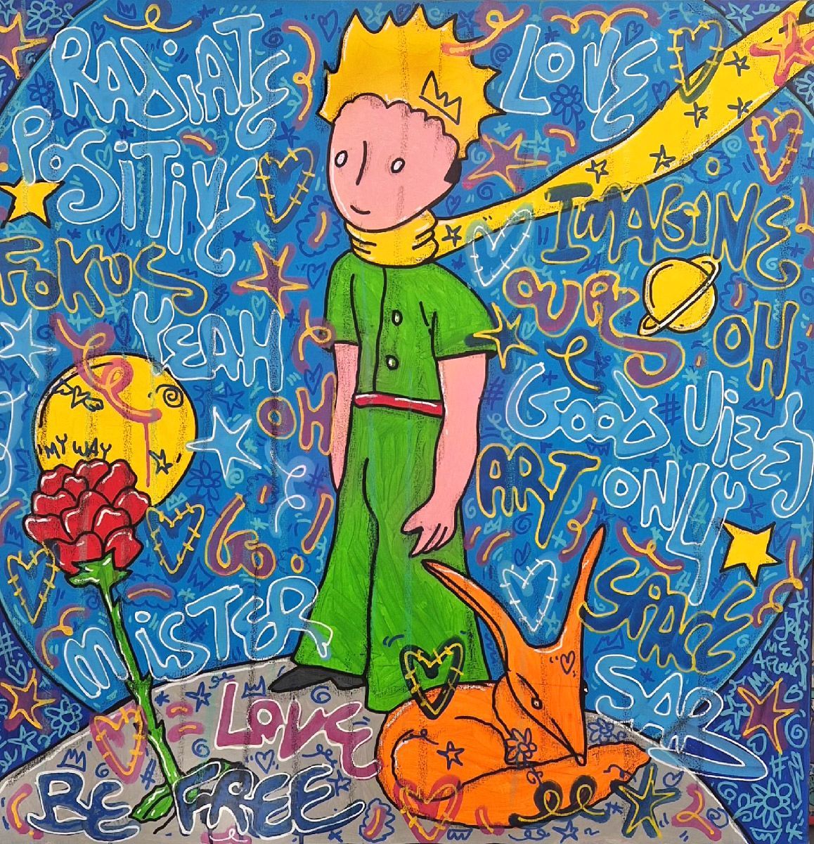 Tableau de RICO SAB a pour titre  Good vibes Only style street pop art dim : RICO SABprix:600