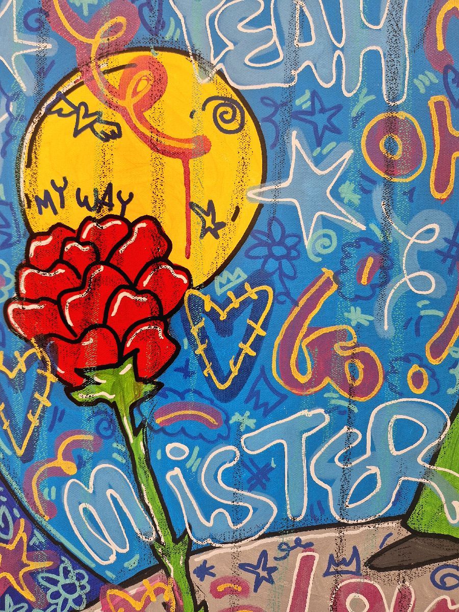 Tableau de RICO SAB a pour titre  Good vibes Only style street pop art dim : RICO SABprix:600