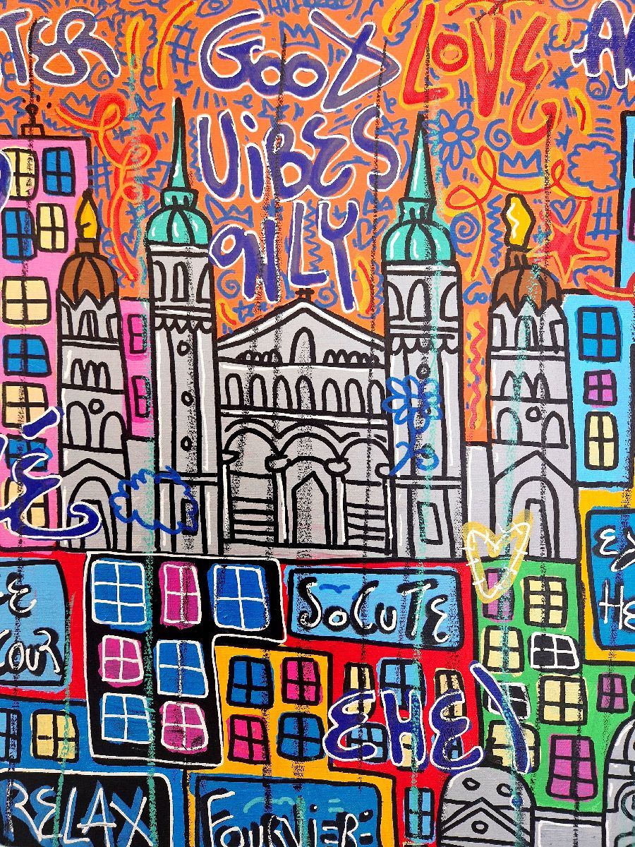 Tableau de RICO SAB a pour titre  GOOD VIBES ONLY LYON style street pop art dim : RICO SABprix:950