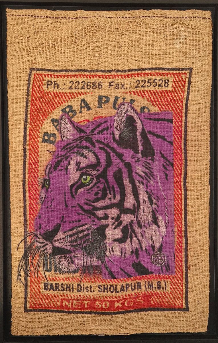Tableau de MOSKO a pour titre  Tigre Babapulse style street art dim : MOSKOprix:1800