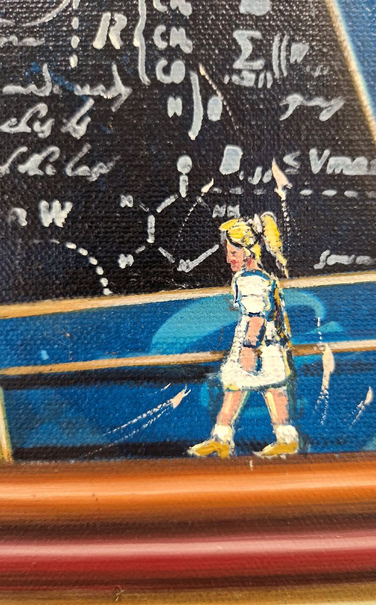 Tableau de Geneviève Canto a pour titre  Les piliers de la connaissance style figuratif dim : Geneviève Cantoprix:2800