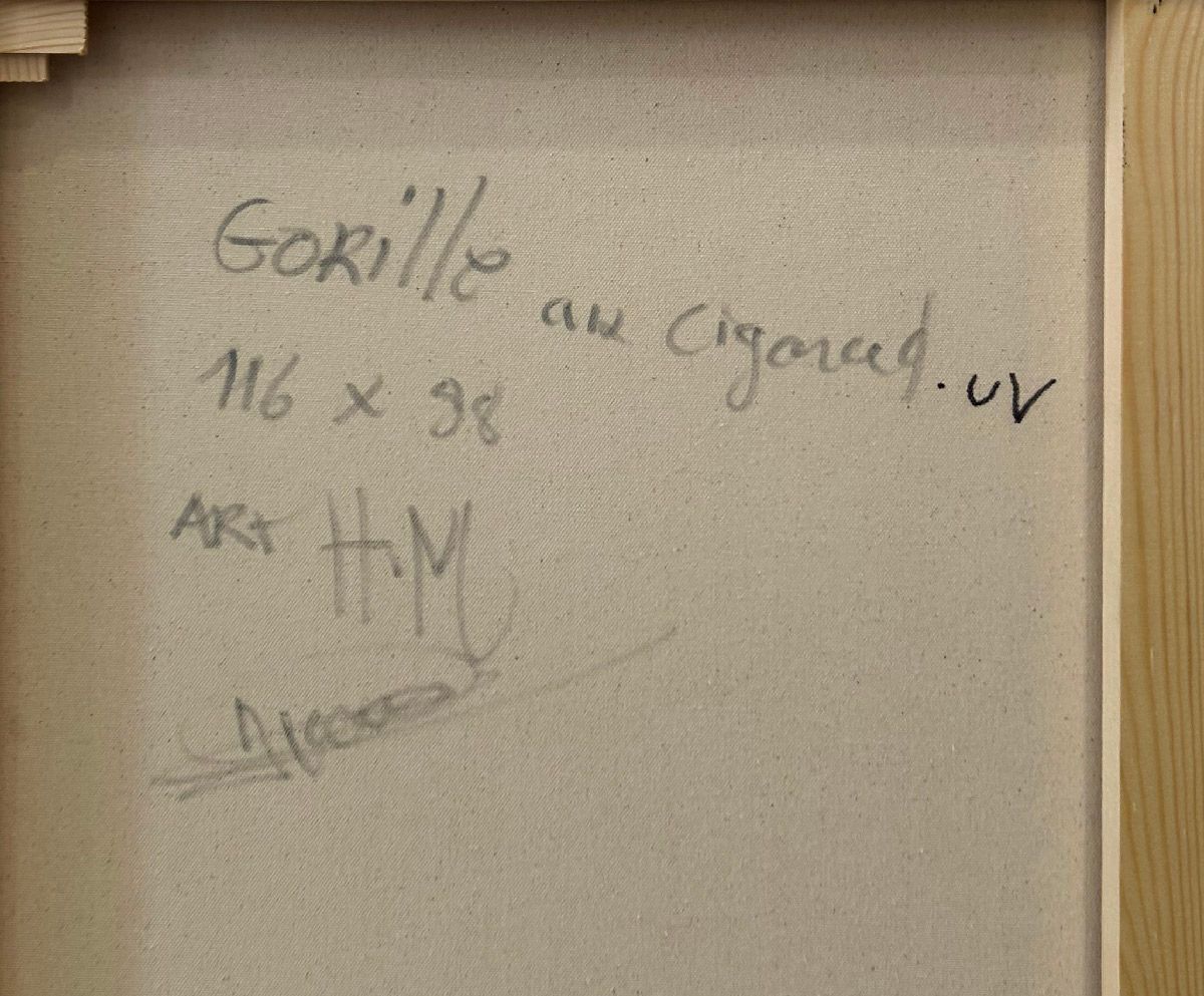 Tableau de ART HM a pour titre  Gorille au cigare UV style street art dim : ART HMprix:1200