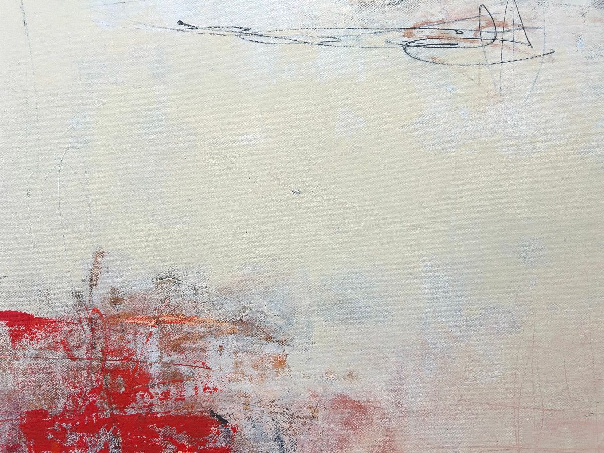 Tableau de TANIA CARRARA a pour titre  Nuances vermillon style abstrait dim : TANIA CARRARAprix:1400