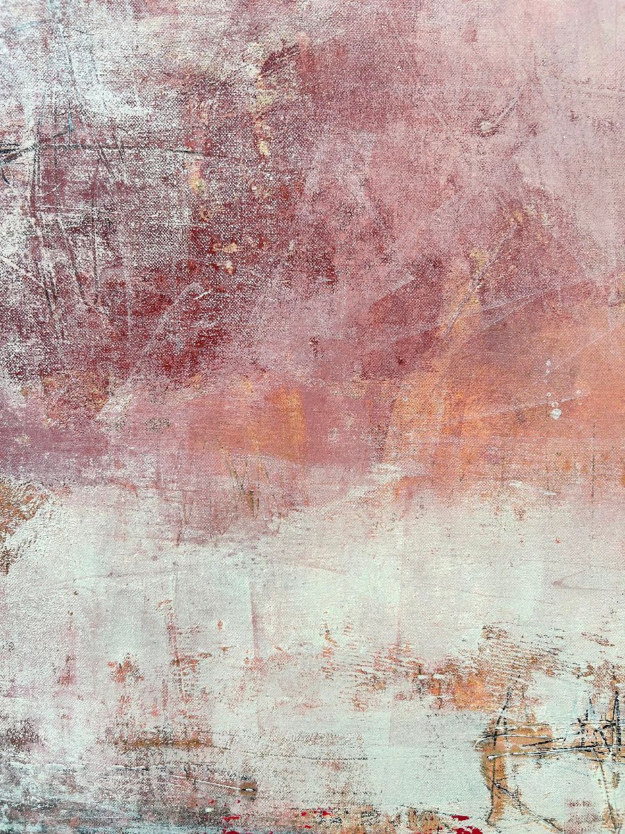 Tableau de TANIA CARRARA a pour titre  Nuances vermillon style abstrait dim : TANIA CARRARAprix:1400