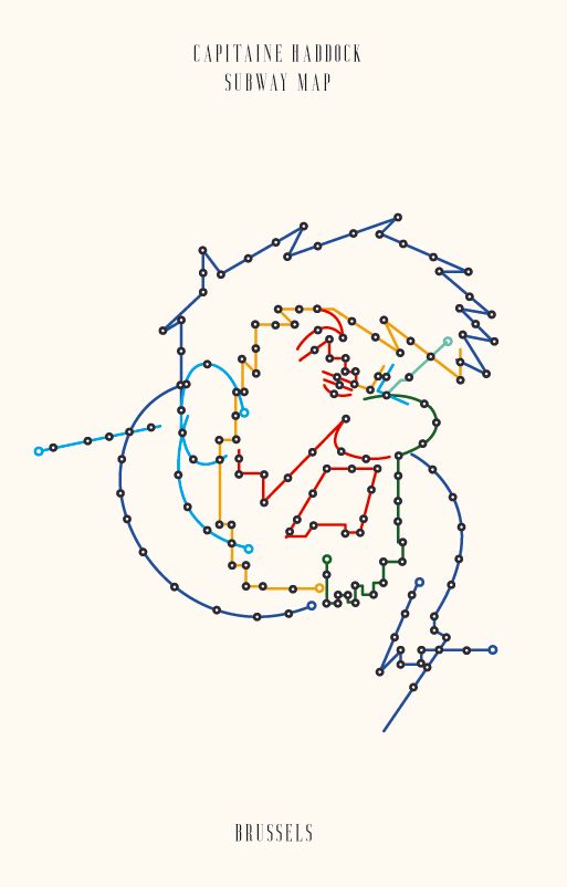 Editions d'art de GABY JOSEPHINE a pour titre  SUBWAY MAP  HADDOCK style figuratif dim : GABY JOSEPHINEprix:30