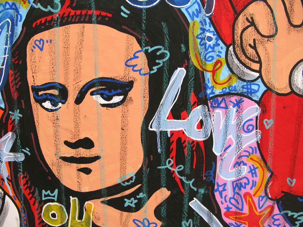 Tableau de RICO SAB a pour titre  Mister Joconde style street pop art, street art dim : RICO SABprix:950