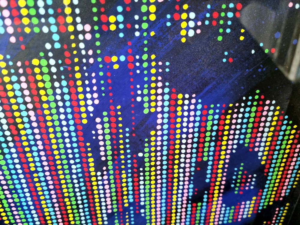Tableau de WAWAPOD a pour titre  Marilyn multicolore 3D style street pop art, graphique dim : WAWAPODprix:250