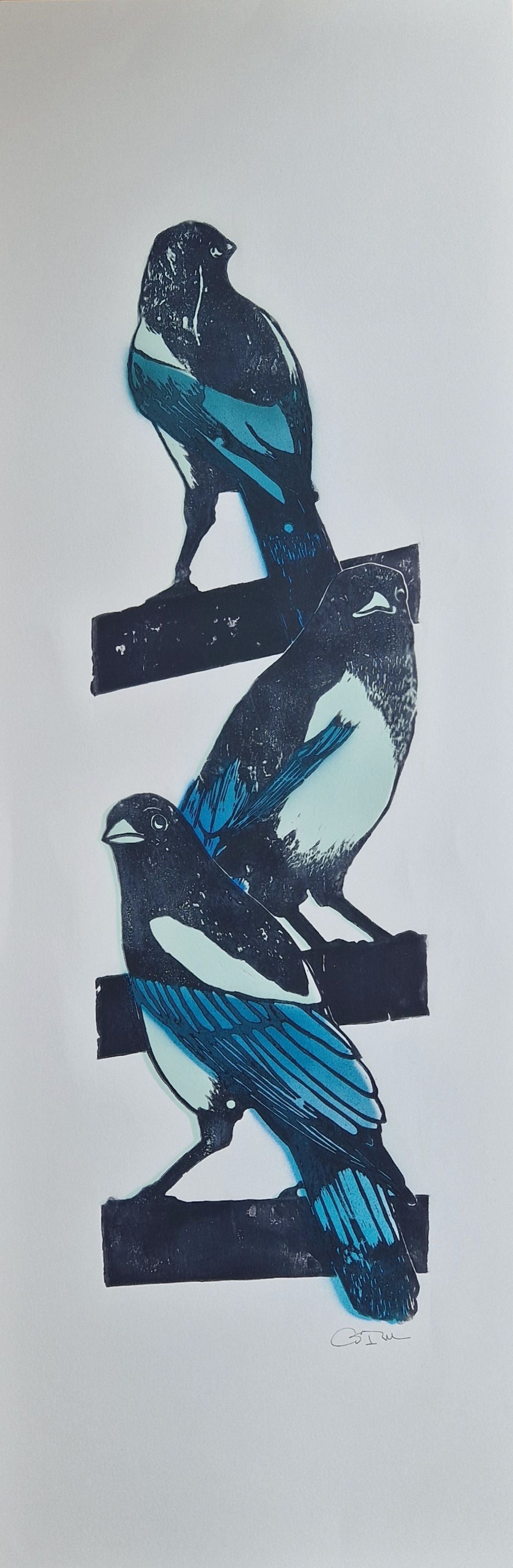 Editions d'art de OSRU a pour titre  SKATE/3 PIES PAPOTENT BLEU style figuratif dim : OSRUprix:70