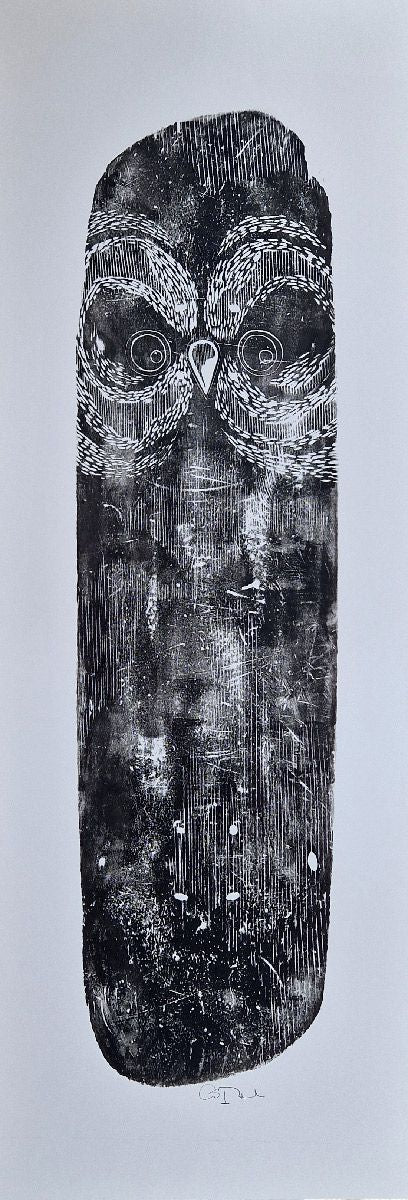 Editions d'art de OSRU a pour titre  SKATE/HIBOU NOIR style figuratif dim : OSRUprix:70